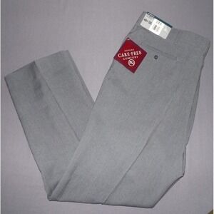 NEW! HAGGAR Care-Free Comfort Gray Flat Front Dress Pants Men's 40 X 32 NWT!